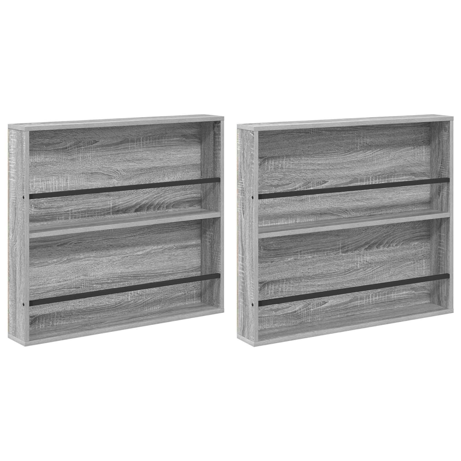 vidaXL Regał na gazety z półką 2 pcs Szary Sonoma 80 x 12 x 70 cm