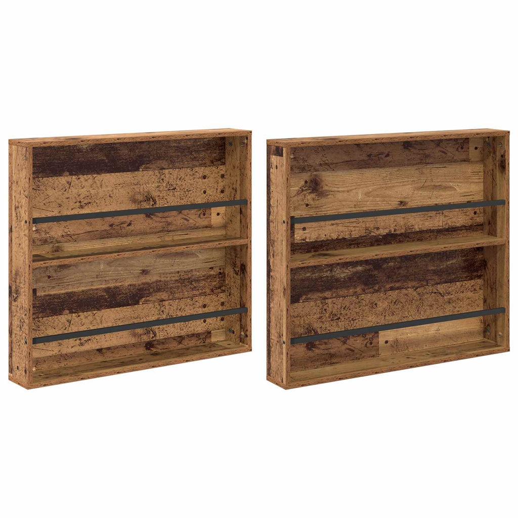 vidaXL Regał na gazety z półką 2 pcs Stare drewno 80 x 12 x 70 cm