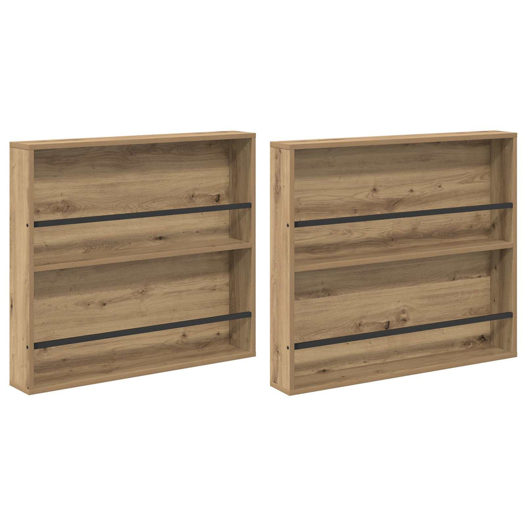 vidaXL Regał na gazety z półką 2 pcs Dąb rzemieślniczy 80 x 12 x 70 cm