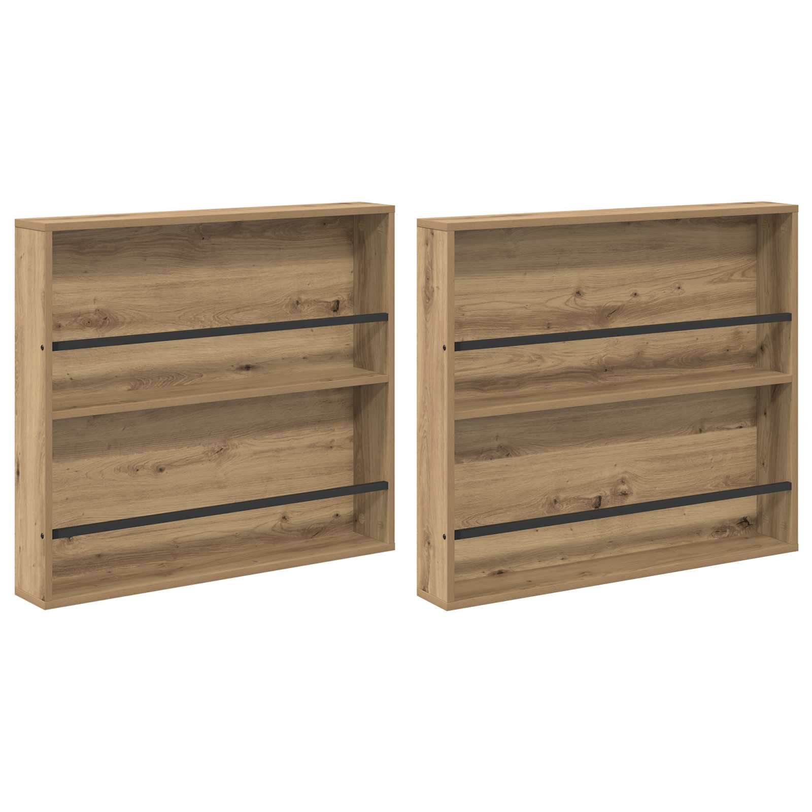 vidaXL Regał na gazety z półką 2 pcs Dąb rzemieślniczy 80 x 12 x 70 cm