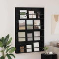 vidaXL Regał na gazety z półką 2 pcs Czarny Dąb 100 x 12 x 70 cm
