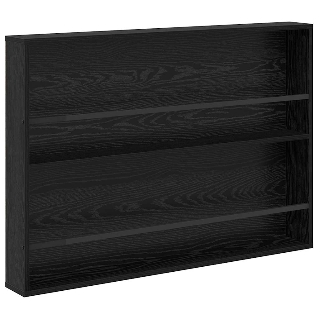 vidaXL Regał na gazety z półką 2 pcs Czarny Dąb 100 x 12 x 70 cm