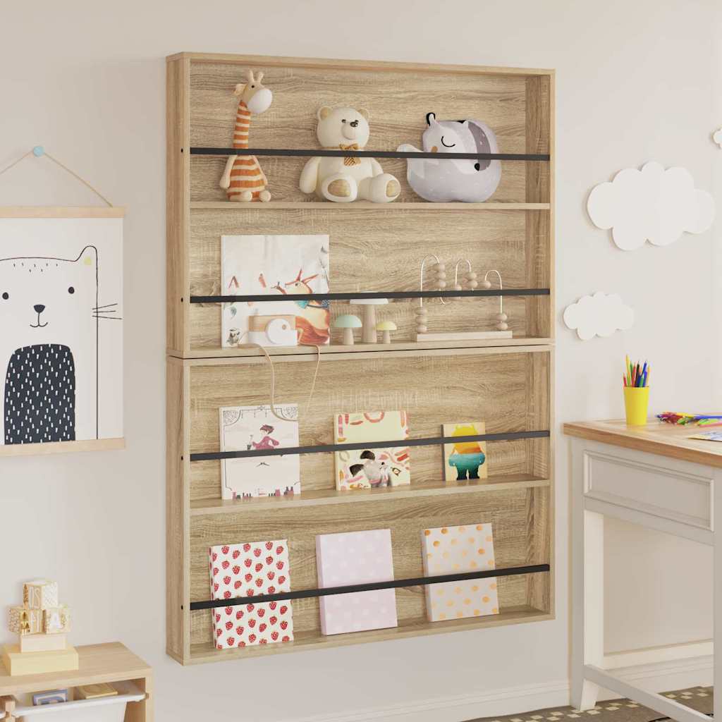 vidaXL Regał na gazety z półką 2 pcs Dąb Sonoma 100 x 12 x 70 cm