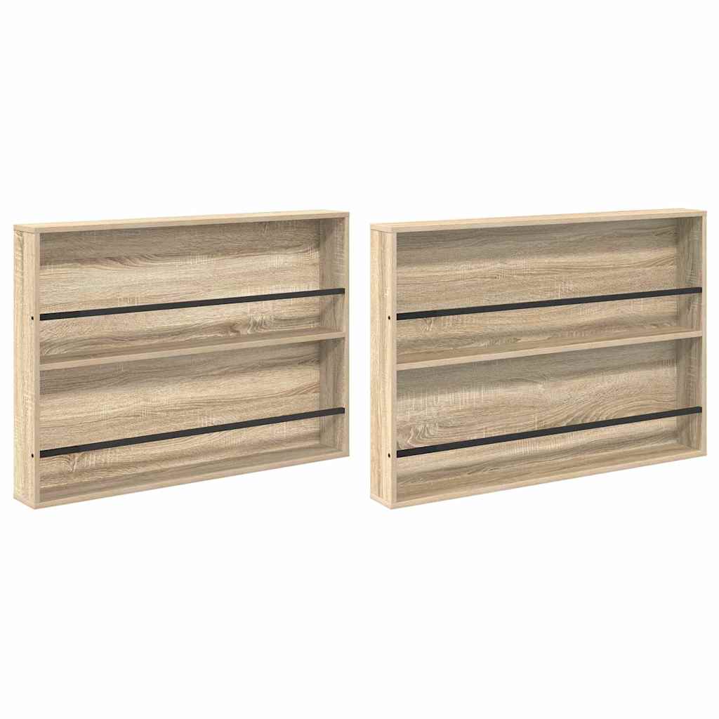 vidaXL Regał na gazety z półką 2 pcs Dąb Sonoma 100 x 12 x 70 cm