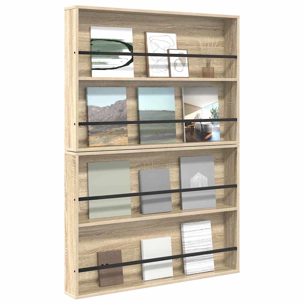 vidaXL Regał na gazety z półką 2 pcs Dąb Sonoma 100 x 12 x 70 cm