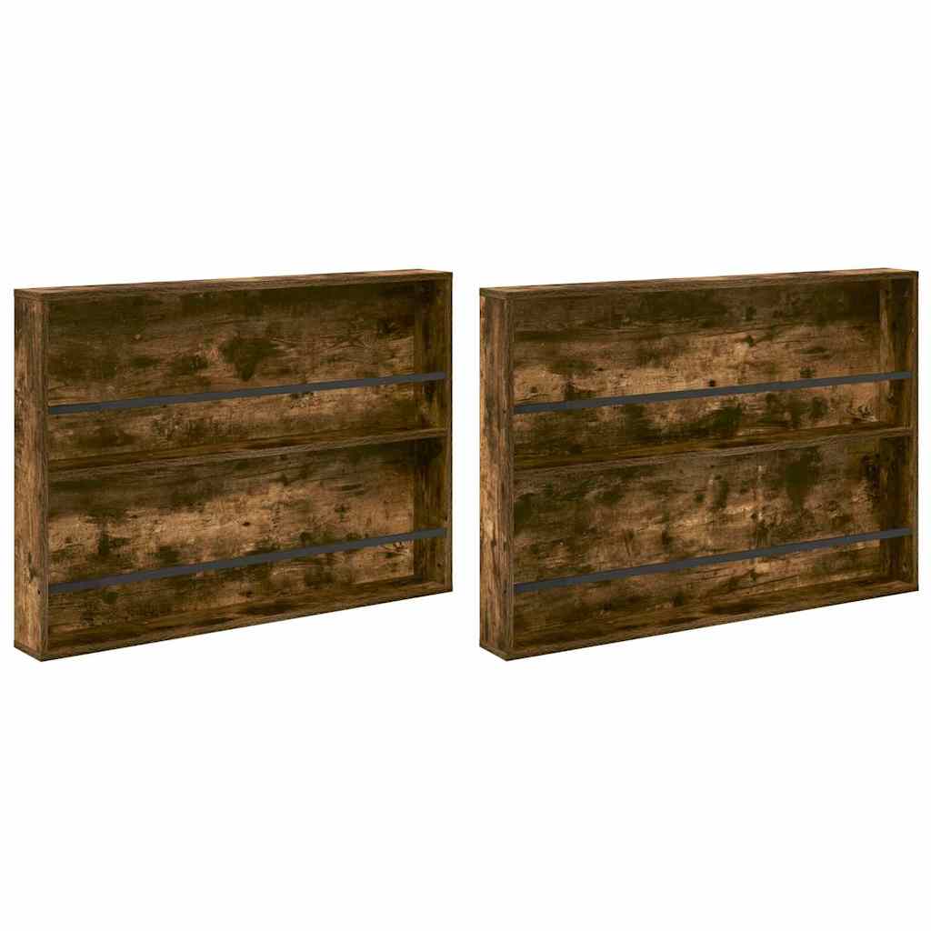 vidaXL Regał na gazety z półką 2 pcs Dąb wędzony 100 x 12 x 70 cm