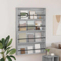 vidaXL Regał na gazety z półką 2 pcs Szary Sonoma 100 x 12 x 70 cm