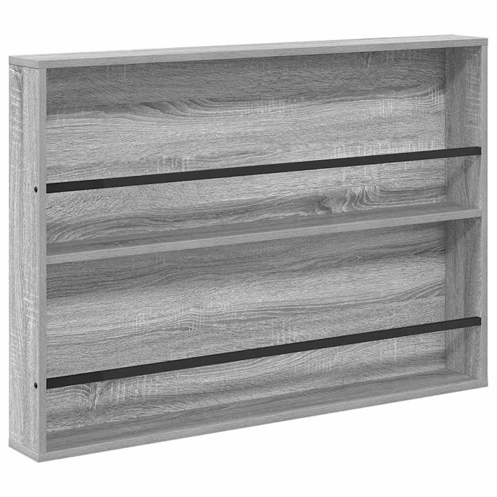 vidaXL Regał na gazety z półką 2 pcs Szary Sonoma 100 x 12 x 70 cm