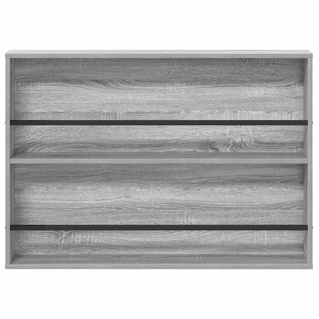 vidaXL Regał na gazety z półką 2 pcs Szary Sonoma 100 x 12 x 70 cm