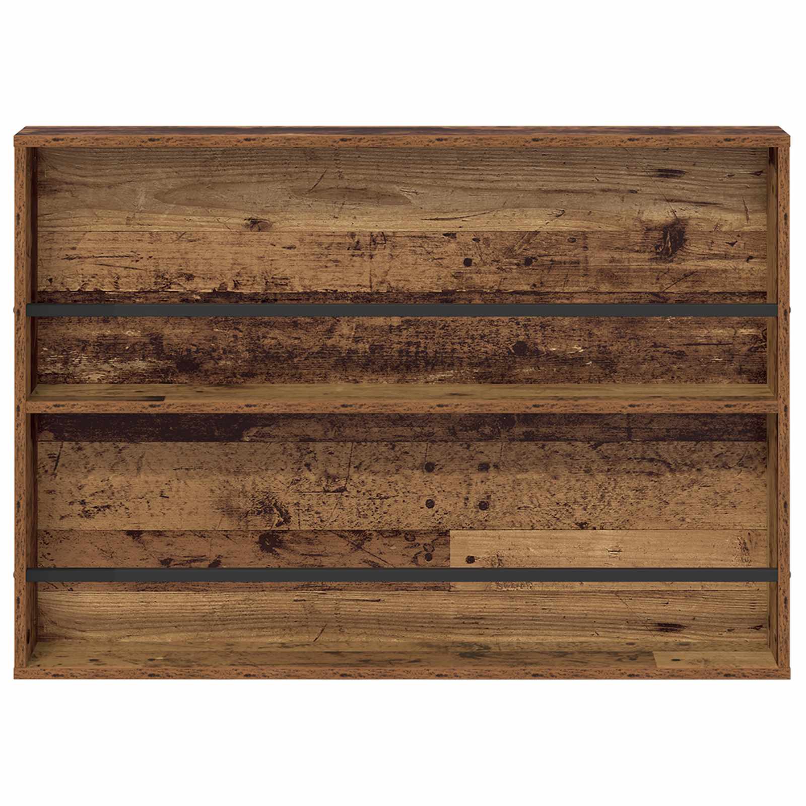 vidaXL Regał na gazety z półką Stare drewno 100 x 12 x 70 cm