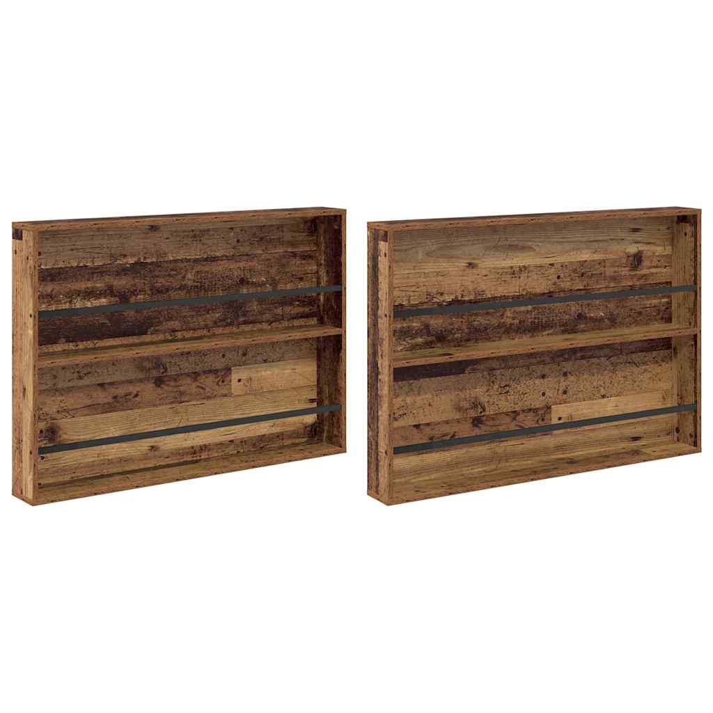 vidaXL Regał na gazety z półką 2 pcs Stare drewno 100 x 12 x 70 cm