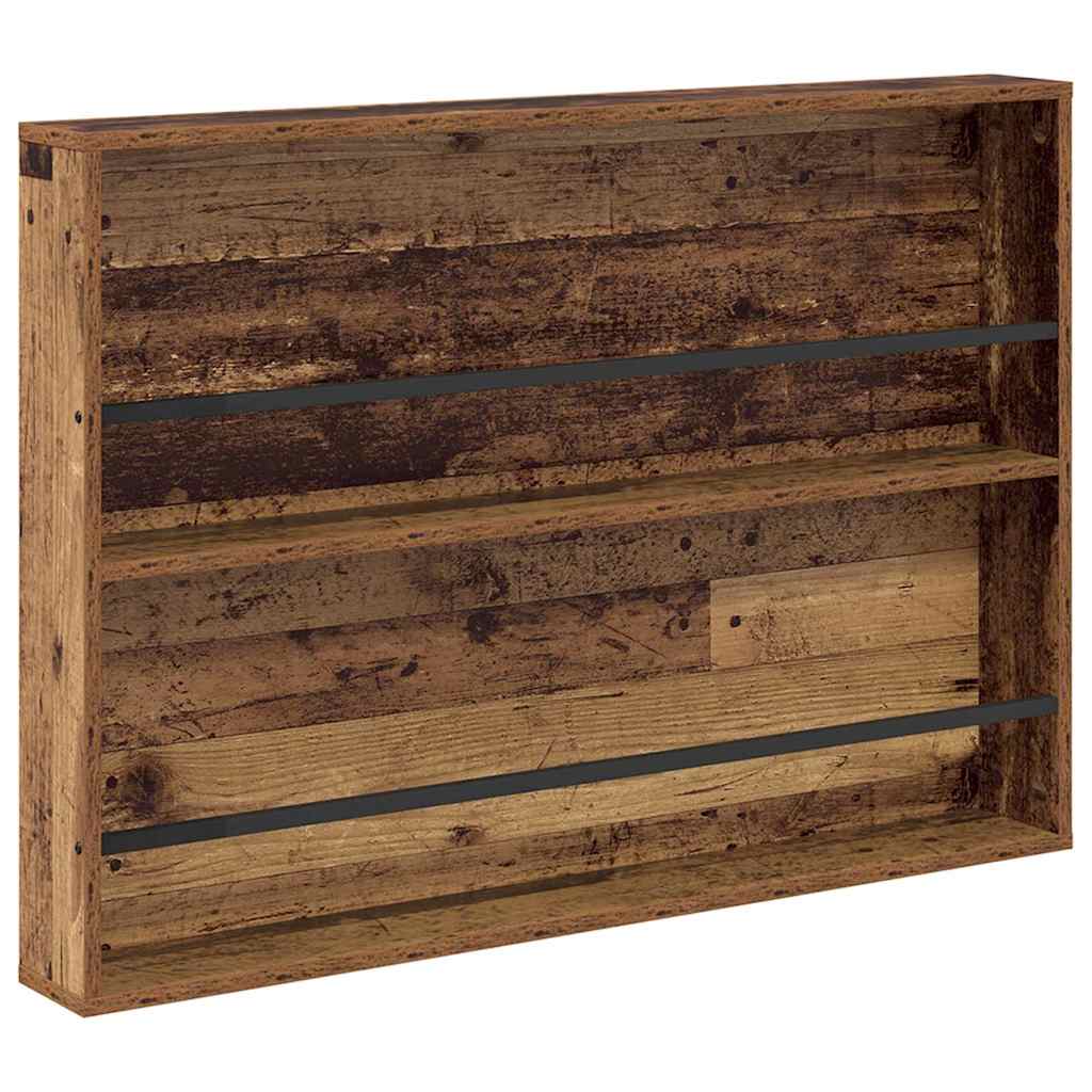 vidaXL Regał na gazety z półką 2 pcs Stare drewno 100 x 12 x 70 cm