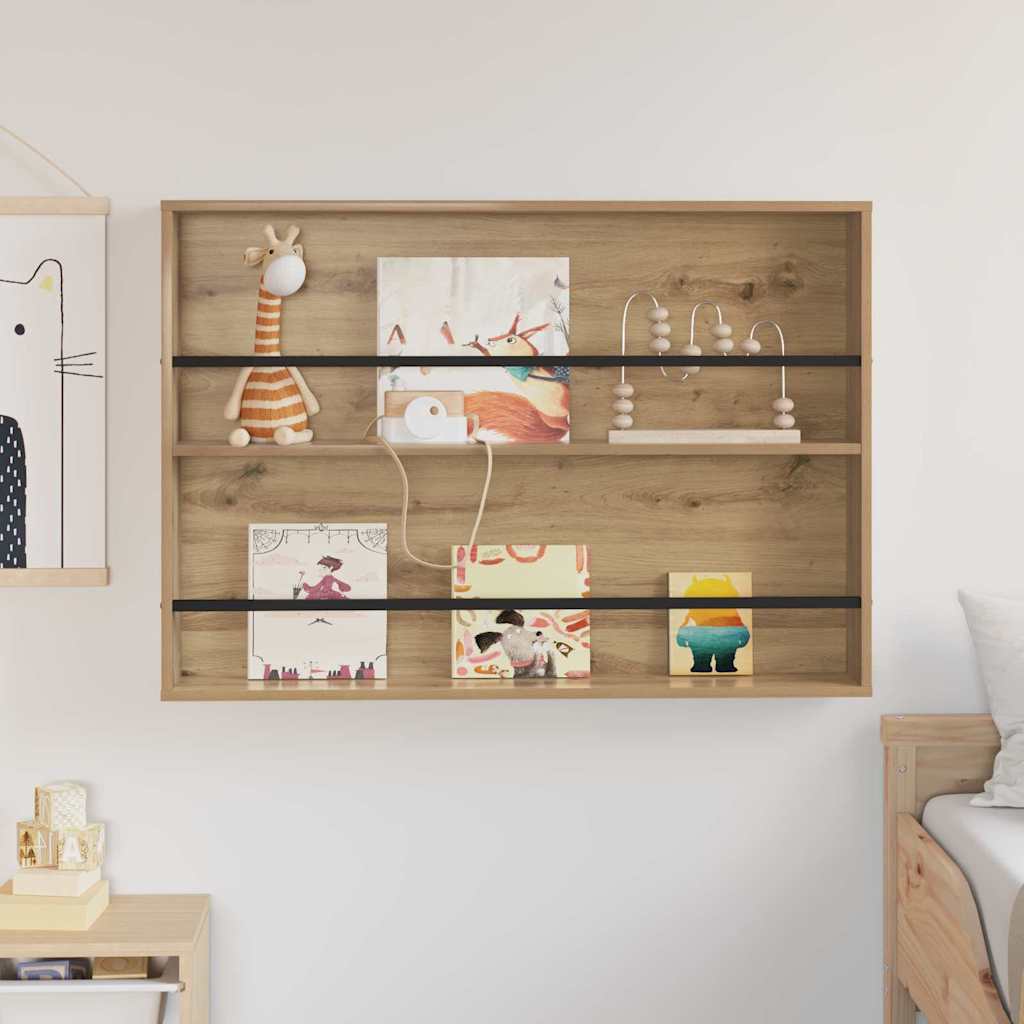 vidaXL Regał na gazety z półką Dąb rzemieślniczy 100 x 12 x 70 cm