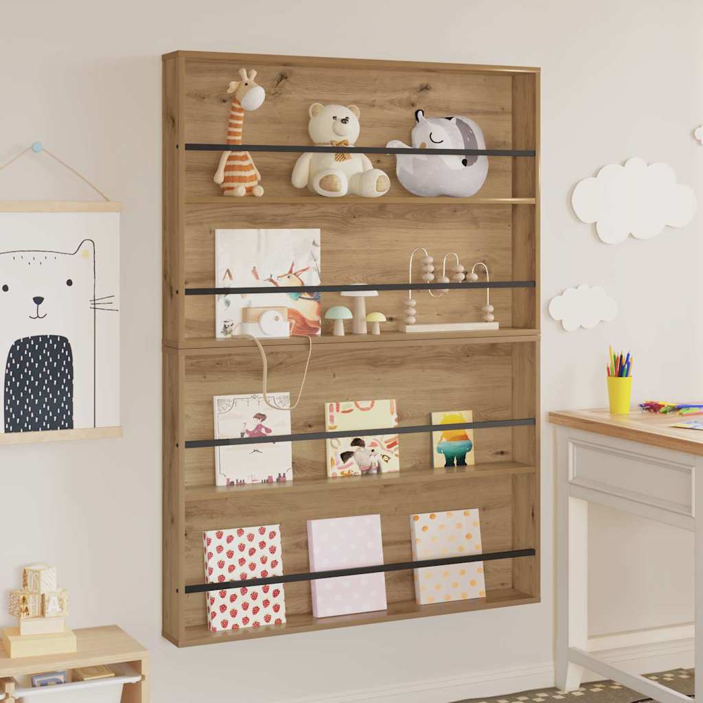 vidaXL Regał na gazety 2 pcs Dąb rzemieślniczy 100 x 12 x 70 cm