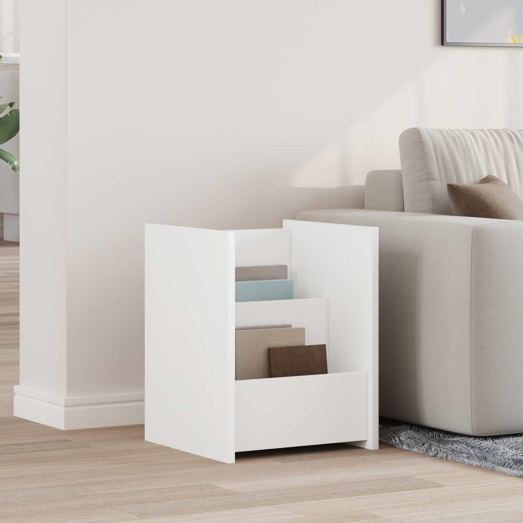vidaXL Regał na gazety Biały 35 x 35 x 45 cm Materiał drewnopochodny