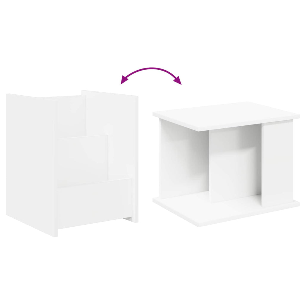 vidaXL Regał na gazety Biały 35 x 35 x 45 cm Materiał drewnopochodny
