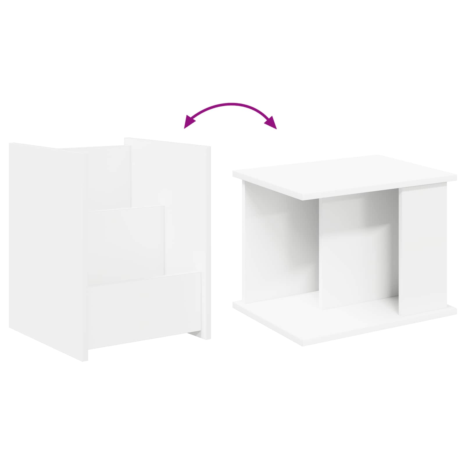 vidaXL Regał na gazety Biały 35 x 35 x 45 cm Materiał drewnopochodny