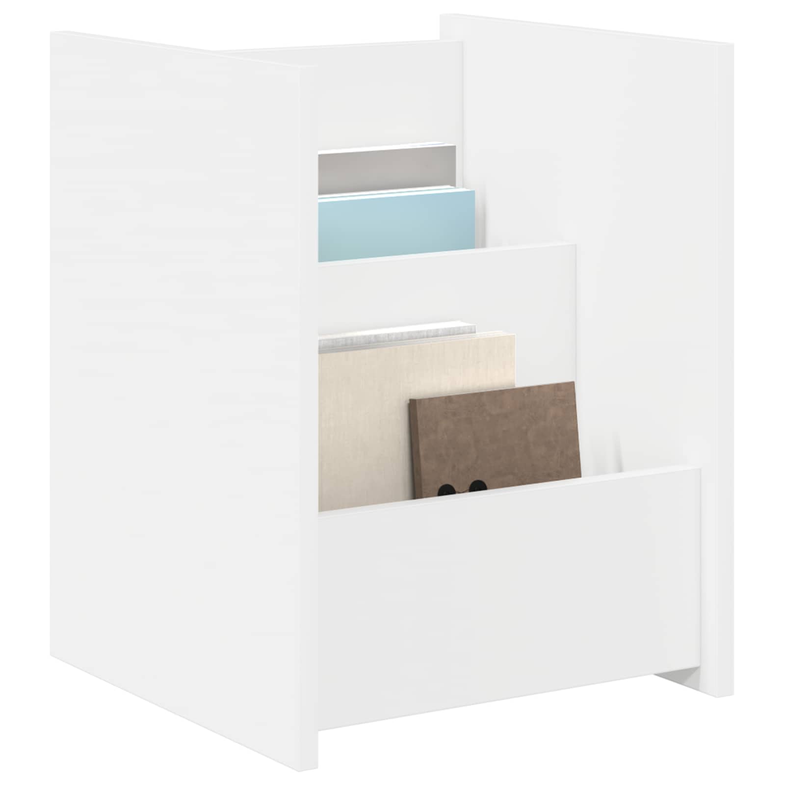 vidaXL Regał na gazety Biały 35 x 35 x 45 cm Materiał drewnopochodny