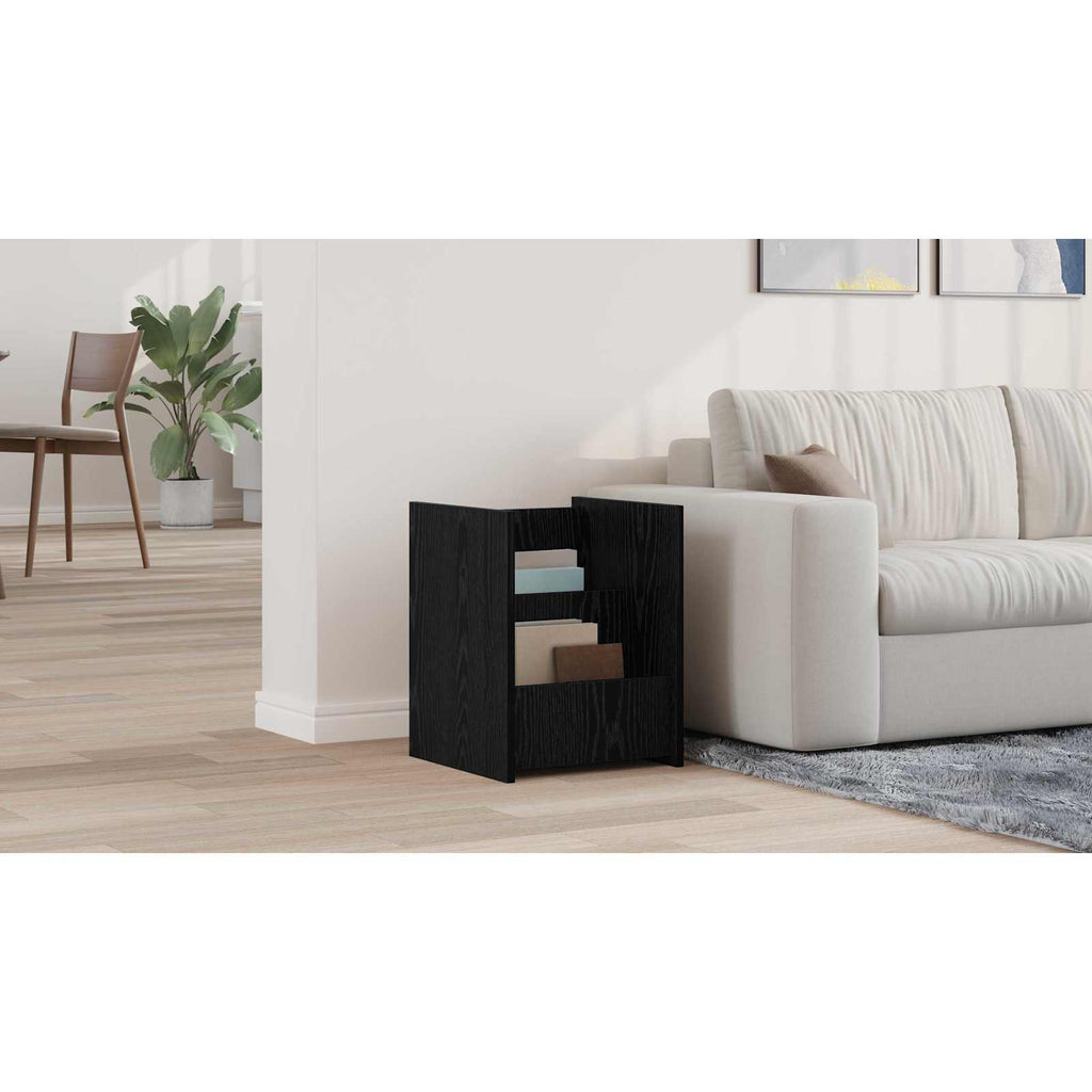 vidaXL Regał na gazety Czarny Dąb 35 x 35 x 45 cm Drewno inżynieryjne