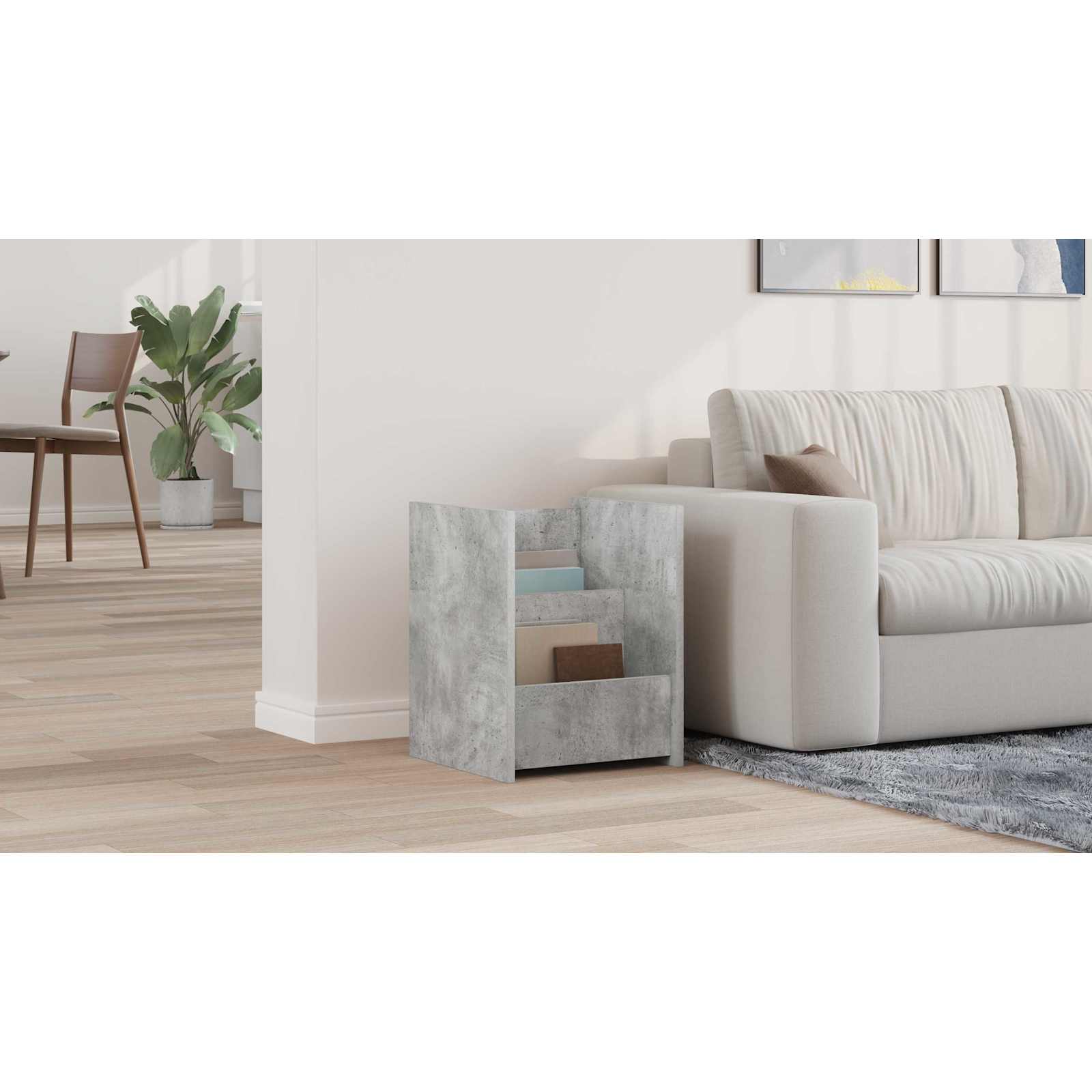 vidaXL Regał na gazety Szary beton 35 x 35 x 45 cm Drewno inżynieryjne