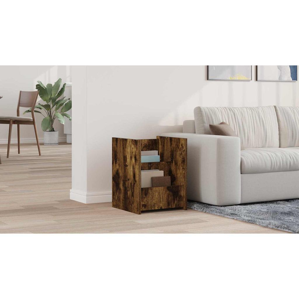 vidaXL Regał na gazety Dąb wędzony 35 x 35 x 45 cm Drewno inżynieryjne