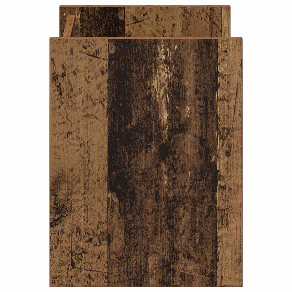 vidaXL Regał na gazety z półką Stare drewno 35 x 35 x 45 cm