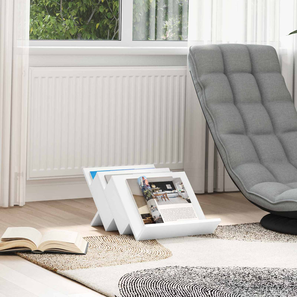 vidaXL Regał na gazety Biały 53 x 40 x 28,5 cm Materiał drewnopochodny