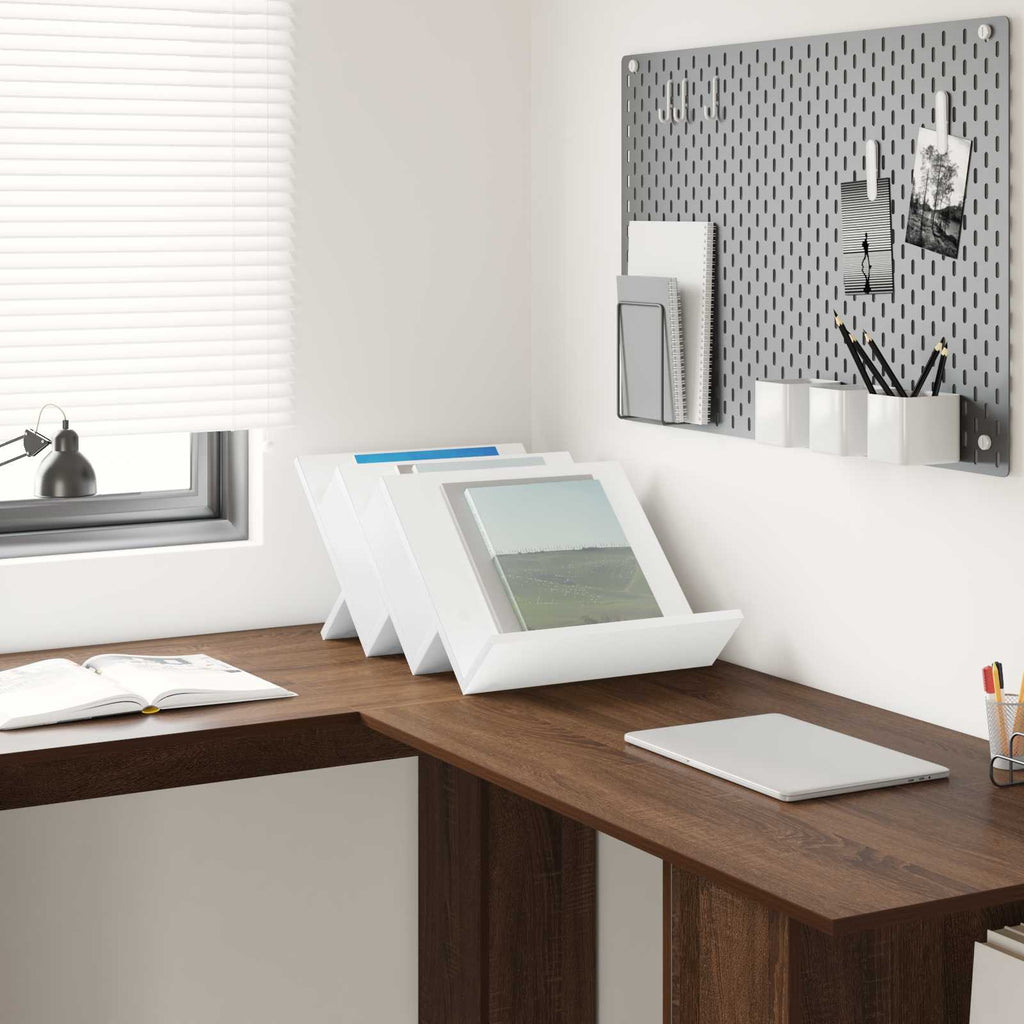 vidaXL Regał na gazety Biały 53 x 40 x 28,5 cm Materiał drewnopochodny