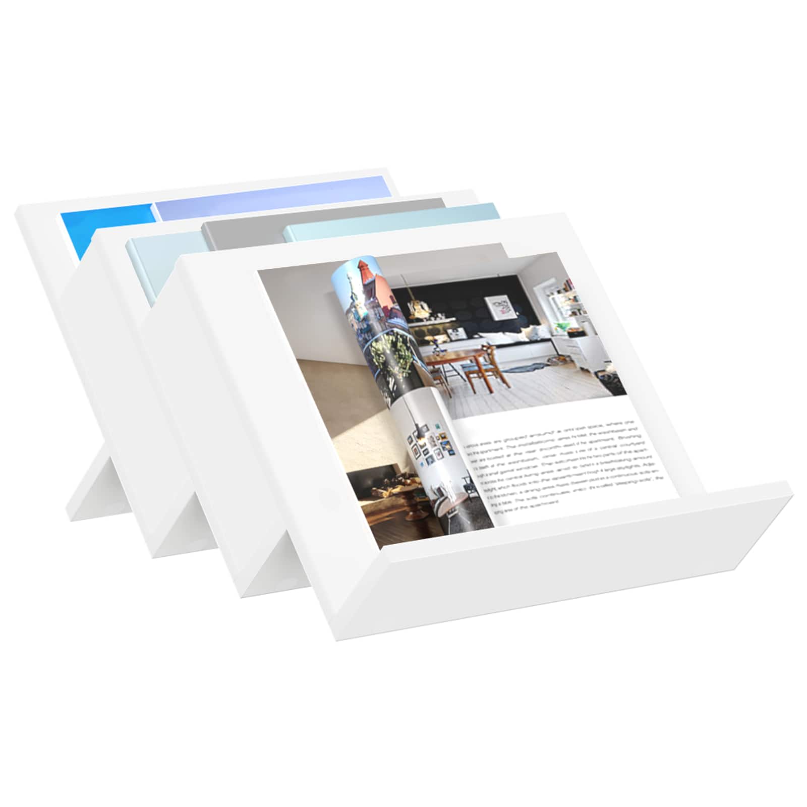 vidaXL Regał na gazety Biały 53 x 40 x 28,5 cm Materiał drewnopochodny