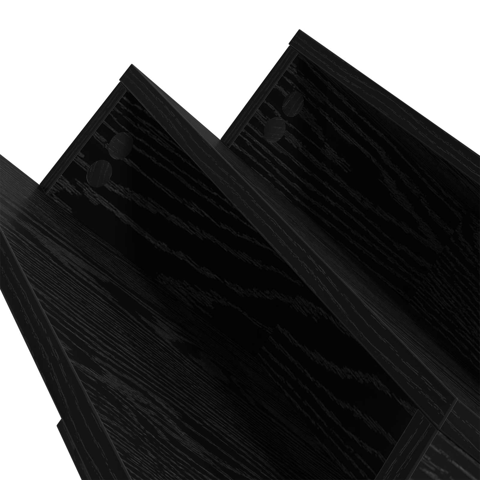 vidaXL Regał na gazety z półką Czarny Dąb 53 x 40 x 28,5 cm