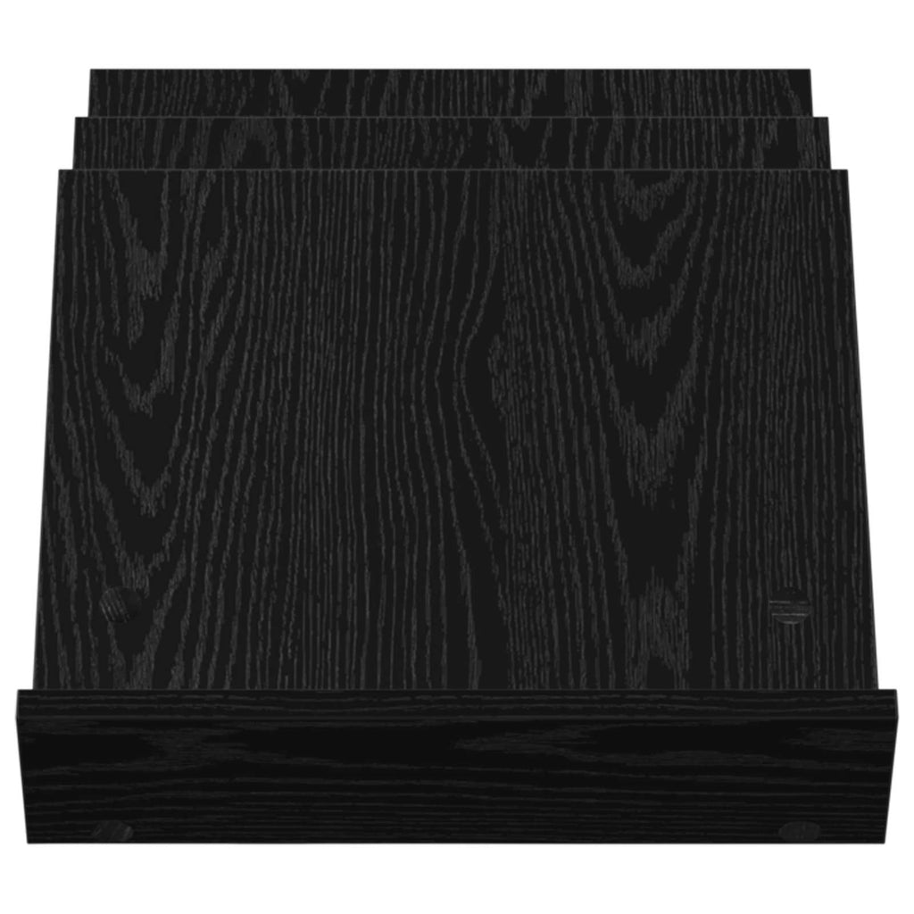 vidaXL Regał na gazety z półką Czarny Dąb 53 x 40 x 28,5 cm