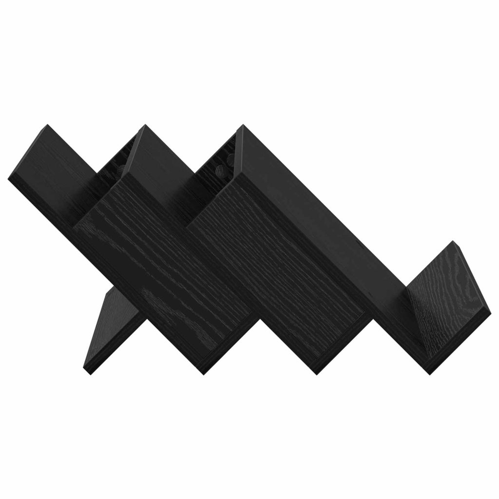 vidaXL Regał na gazety z półką Czarny Dąb 53 x 40 x 28,5 cm