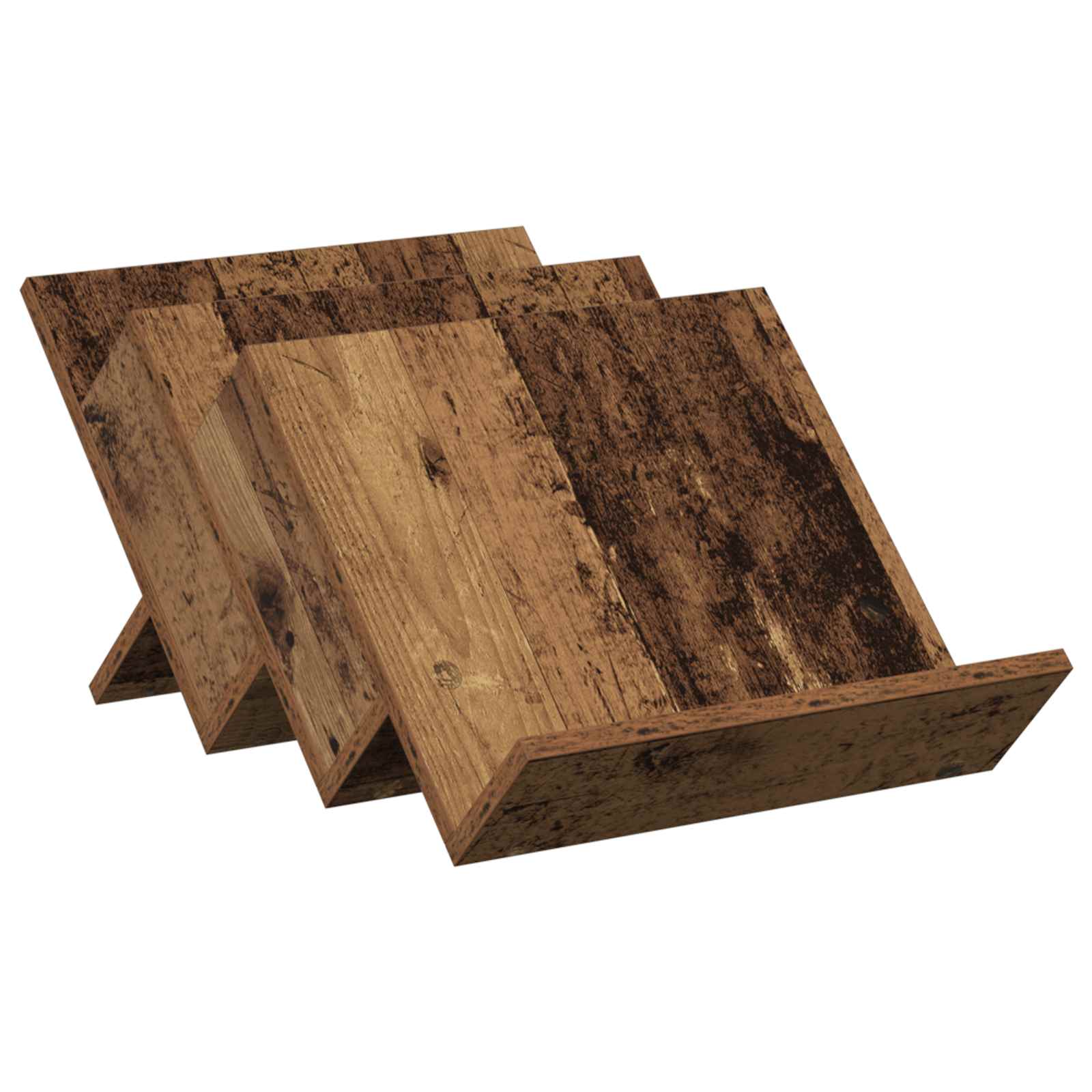 vidaXL Regał na gazety z półką Stare drewno 53 x 40 x 28,5 cm