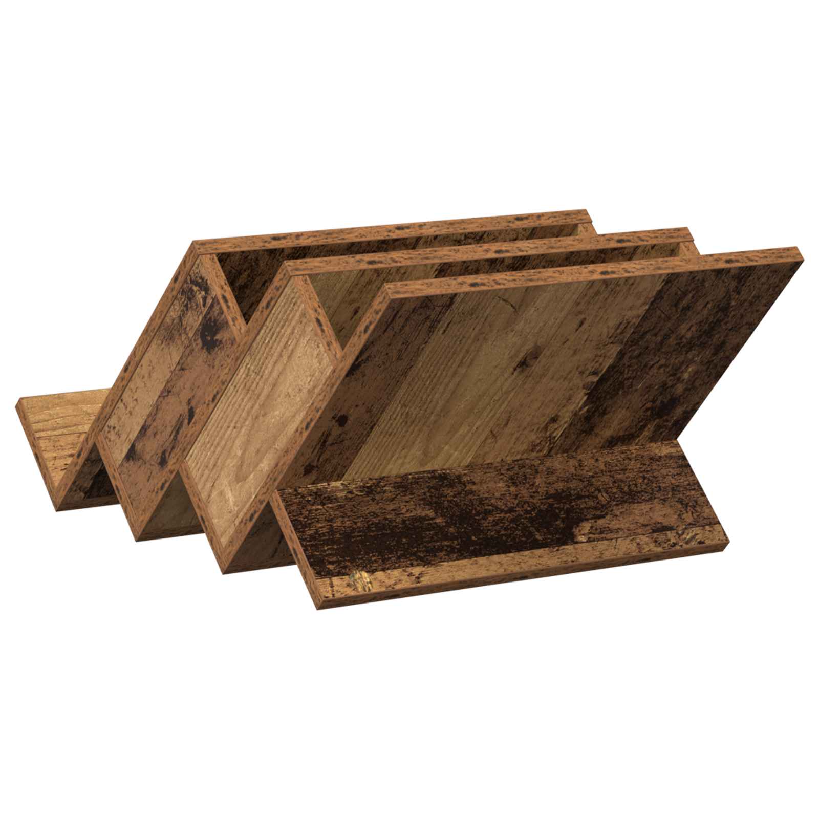 vidaXL Regał na gazety z półką Stare drewno 53 x 40 x 28,5 cm