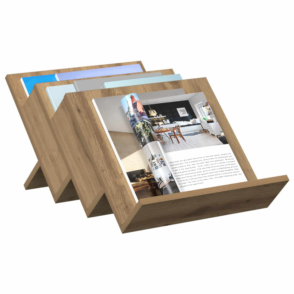 vidaXL Regał na gazety z półką Dąb rzemieślniczy 53 x 40 x 28,5 cm