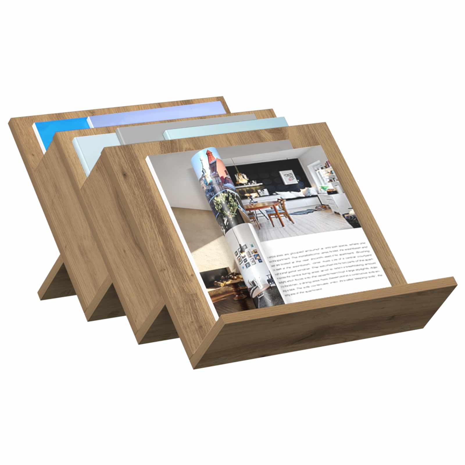 vidaXL Regał na gazety z półką Dąb rzemieślniczy 53 x 40 x 28,5 cm