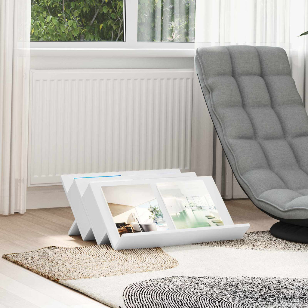 vidaXL Regał na gazety Biały 65 x 53 x 28,5 cm Materiał drewnopochodny