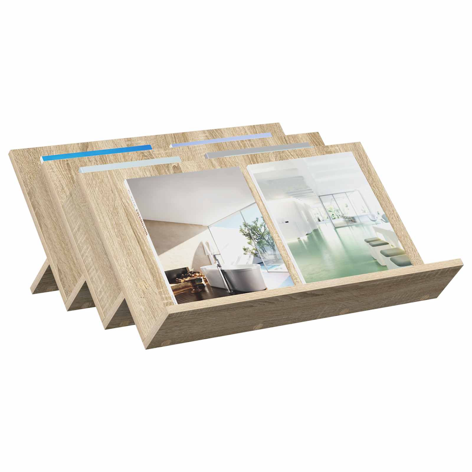 vidaXL Regał na gazety z półką Dąb Sonoma 65 x 53 x 28,5 cm