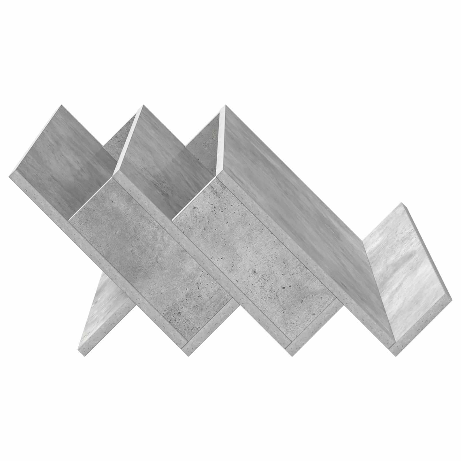 vidaXL Regał na gazety z półką Szary beton 65 x 53 x 28,5 cm