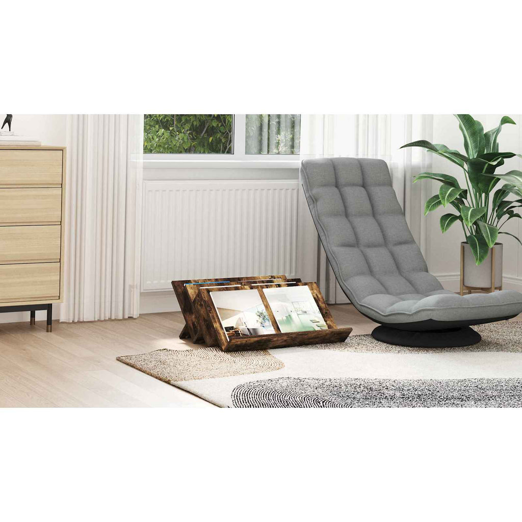 vidaXL Regał na gazety z półką Dąb wędzony 65 x 53 x 28,5 cm