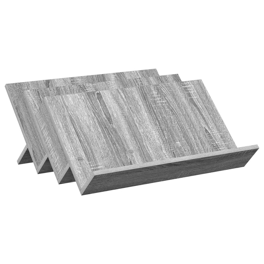 vidaXL Regał na gazety z półką Szary Sonoma 65 x 53 x 28,5 cm