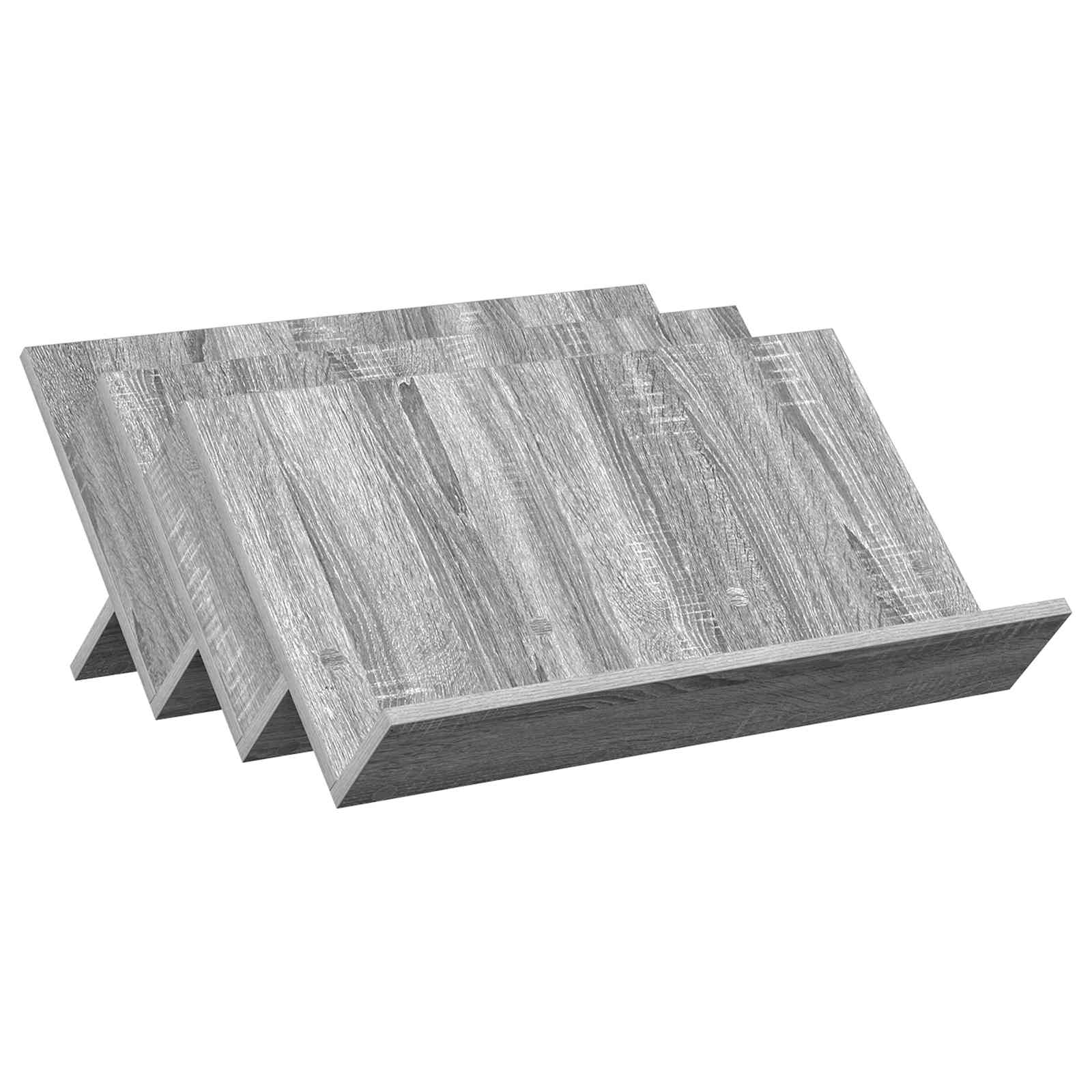 vidaXL Regał na gazety z półką Szary Sonoma 65 x 53 x 28,5 cm