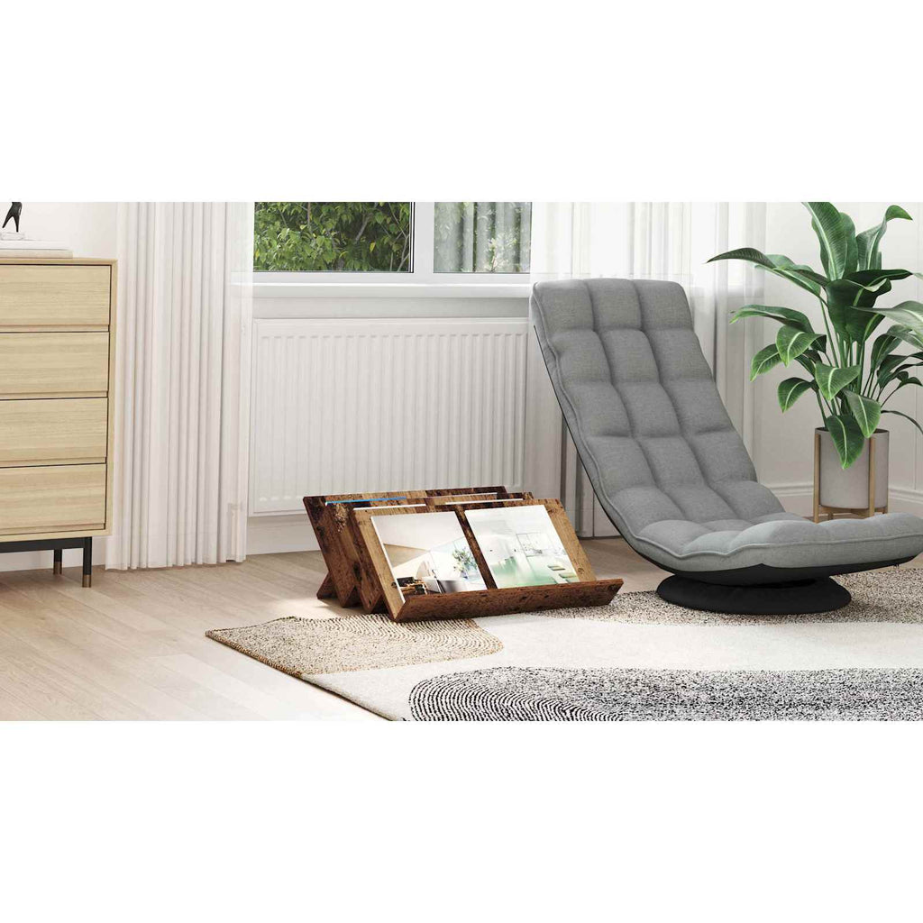 vidaXL Regał na gazety z półką Stare drewno 65 x 53 x 28,5 cm