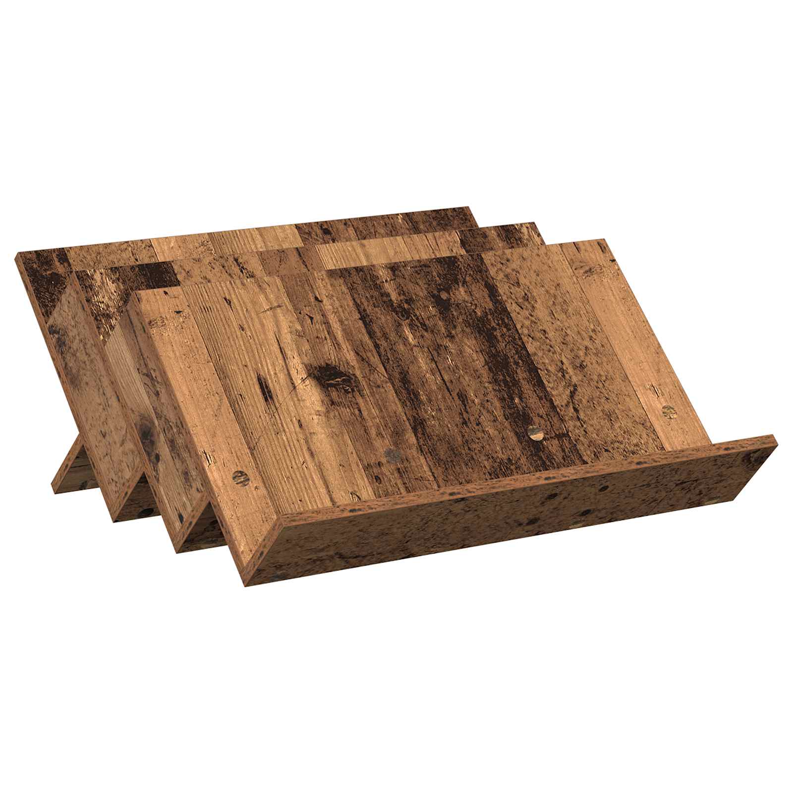 vidaXL Regał na gazety z półką Stare drewno 65 x 53 x 28,5 cm
