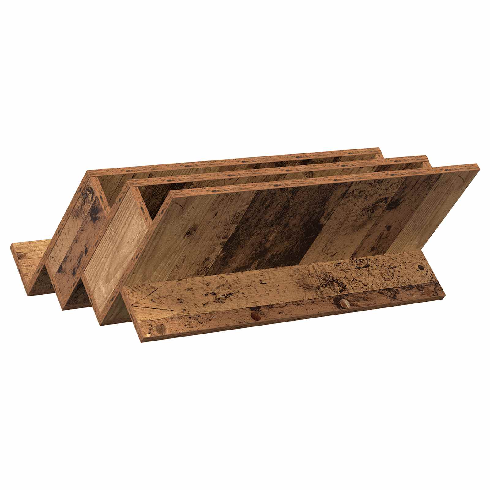 vidaXL Regał na gazety z półką Stare drewno 65 x 53 x 28,5 cm