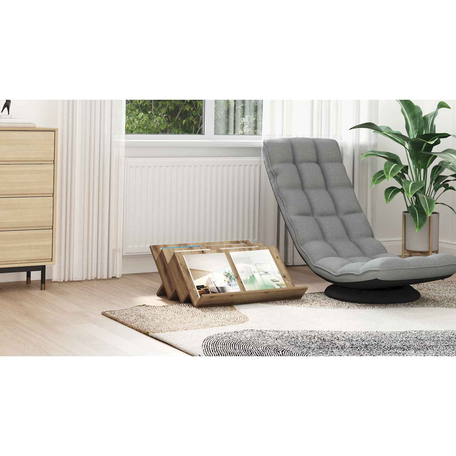 vidaXL Regał na gazety z półką Dąb rzemieślniczy 65 x 53 x 28,5 cm