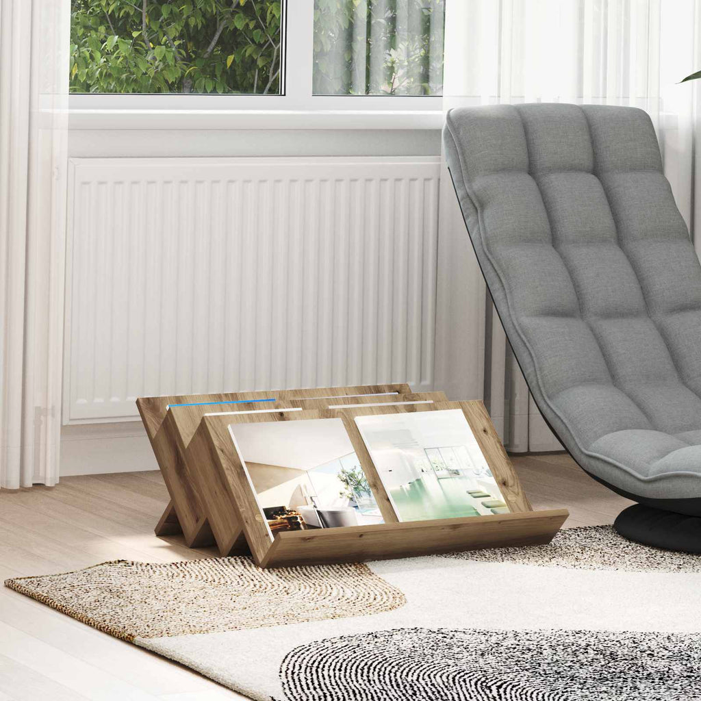 vidaXL Regał na gazety z półką Dąb rzemieślniczy 65 x 53 x 28,5 cm
