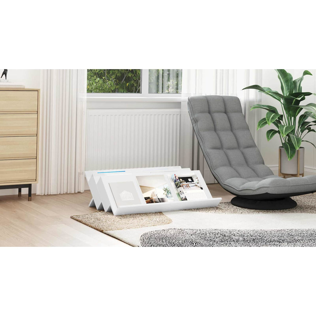 vidaXL Regał na gazety Biały 90 x 53 x 28,5 cm Drewno inżynieryjne