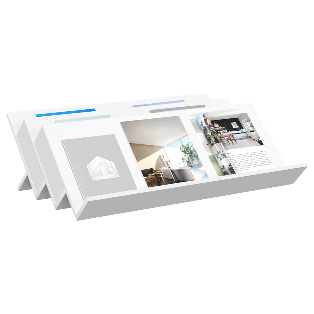 vidaXL Regał na gazety Biały 90 x 53 x 28,5 cm Materiał drewnopochodny