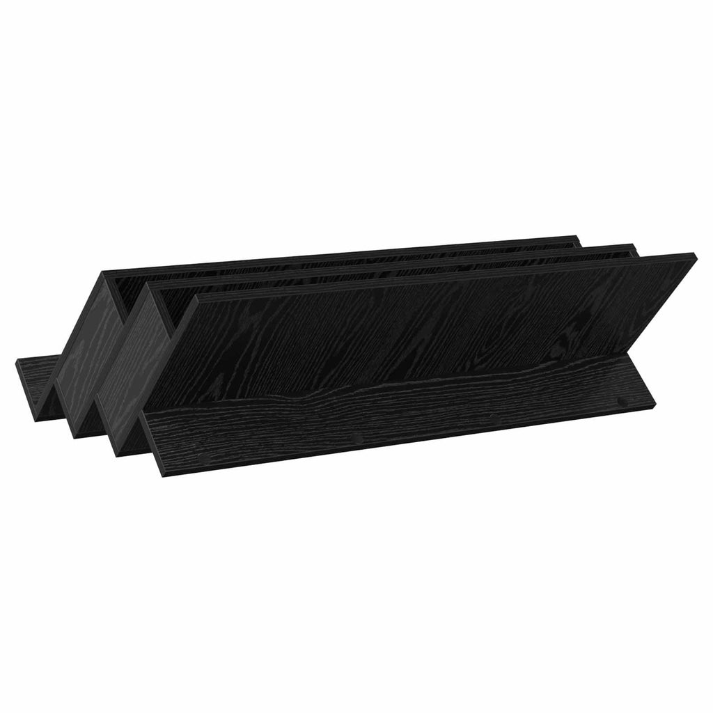 vidaXL Regał na gazety z półką Czarny Dąb 90 x 53 x 28,5 cm